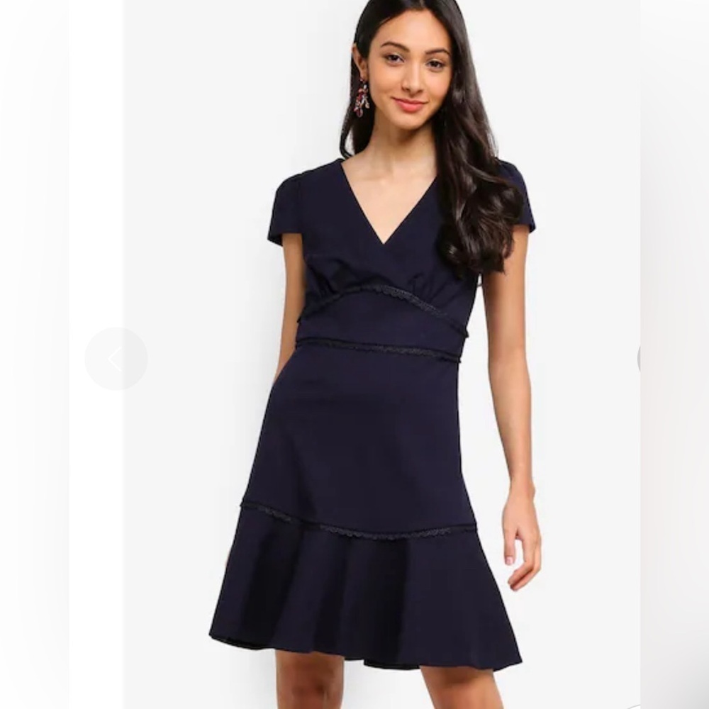 Forever ever New Tasha Ponte Dress navy blue jersey stretch size 8 - Picture 3 of 10